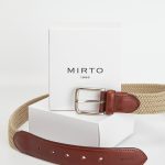 cinturon beige hombre