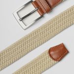cinturon beige hombre