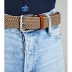 cinturon beige hombre
